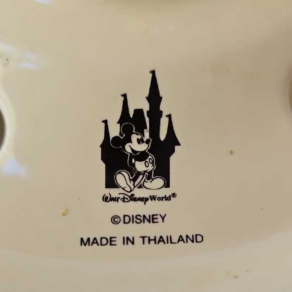 VINTAGE  CERAMIC  CANDLE JAR  SHADE  DISNEY WITH VICTORIAN  MICKEY AND  MINNIE - Picture 4 of 17